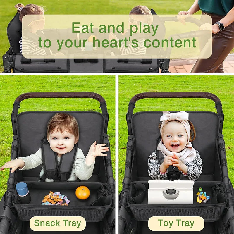 1PC Snack Tray Attachment Cart Hanging Bag Easy to Clean Universal Snack Tray for Wagon W4 Accessories with Cup Holder