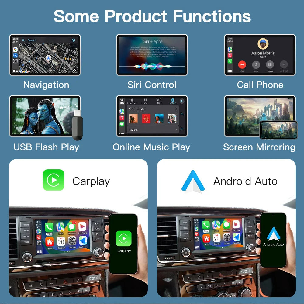 AUTOABC-Wireless Carplay Android Auto Tech Box pour VW, For Volkswagen SEAT Leon Ateca Tarraco 2016-2019 MIB Mirror Link Car Air