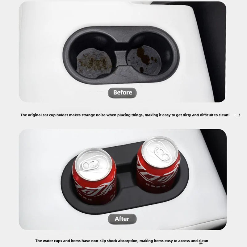 for New Tesla Model Y Juniper 2025 Interior Accessories Center Console Cup Holder Glasses Tray Armrest Box Protect Cover MY 2026
