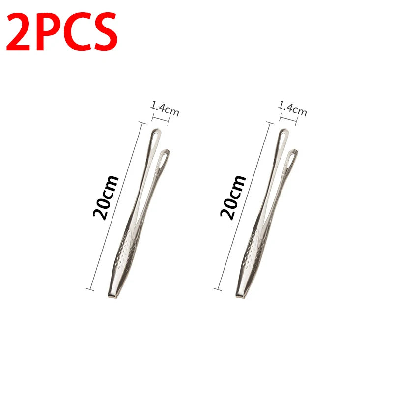 Stainless Steel Kitchen Tongs BBQ Grill Meat Barbecue Tongs Clip Food Utensils Cooking Tweezers Food Tongs CFQJ002