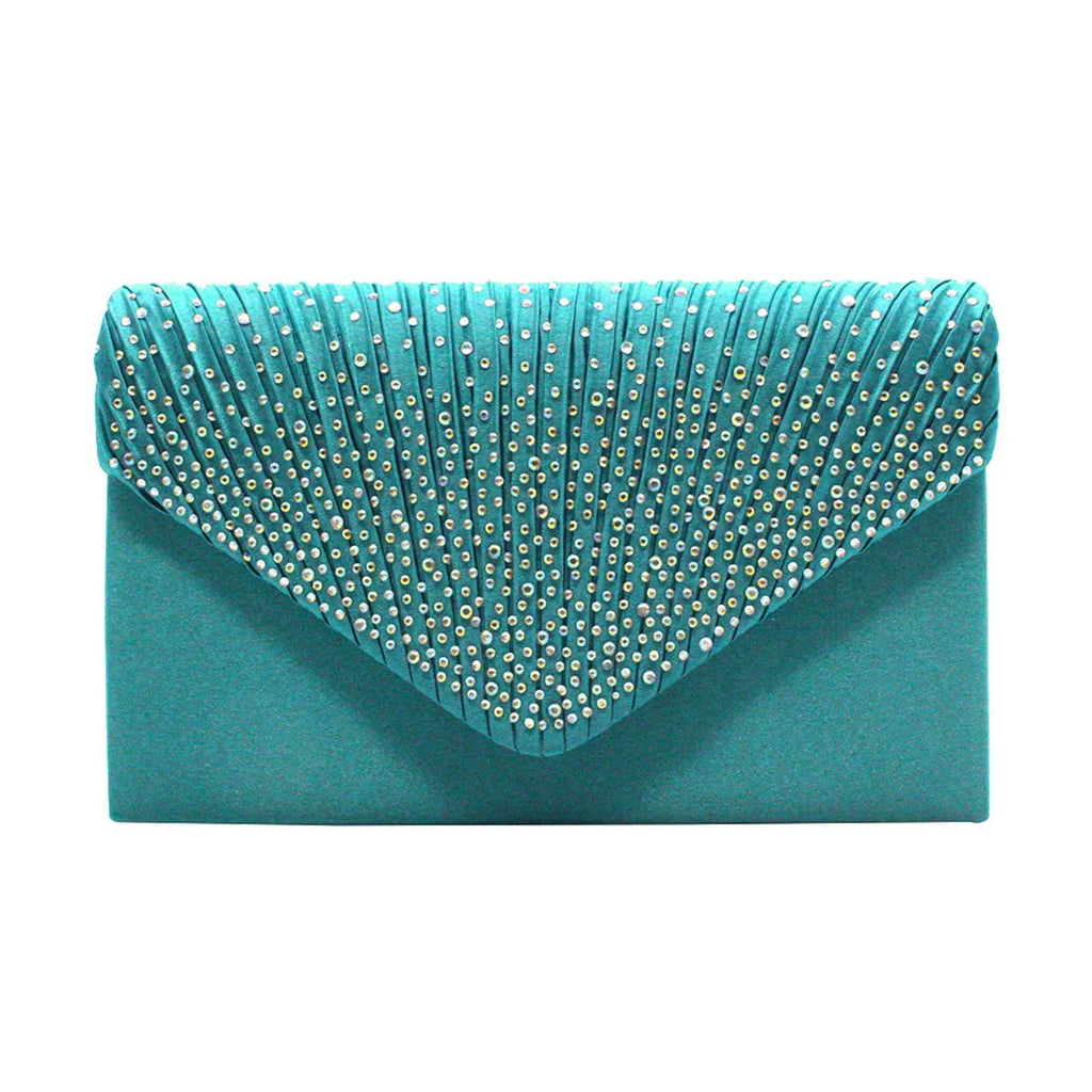 Women'S Fashion Elegant Clutches Trend Satin Rhinestone Shoulder Bag With Thin Chain Party Banquet Dress Matching Evening Bags