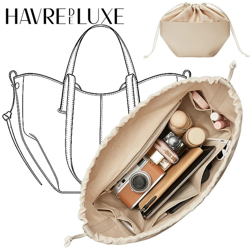 Canvas Purse Organizer Insert For Cyme Bags,lightweight Waterproof Cyme Organizer Insert With Drawstring Closure And Ykk Zipper