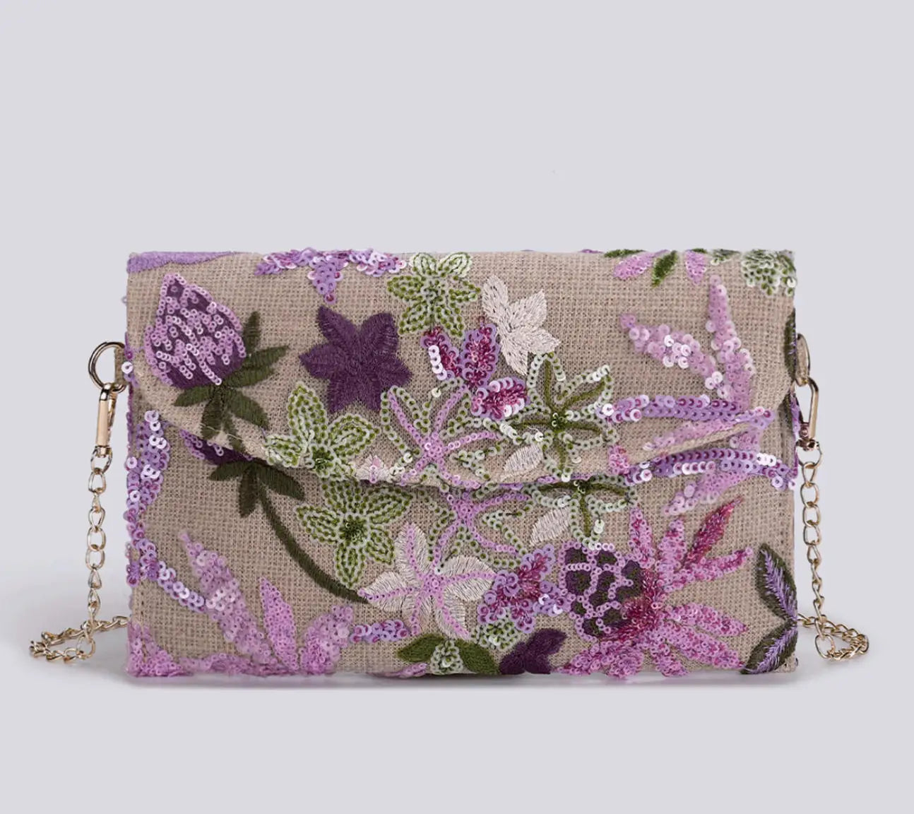 XMESSUN New Sequined Embroidery Envelope Clutch Bags for Women,Fashion Design Europe and America Casual Shoulder Bag Pouch Bag