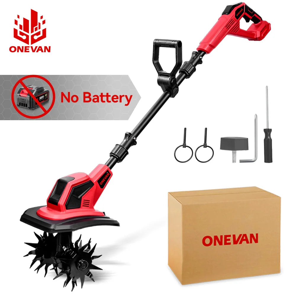 ONEVAN 4000W Electric Tiller Cultivator Portable Grass Trimmer Handheld Cordless Garden Soil Turning Tool For Makita Battery Pin