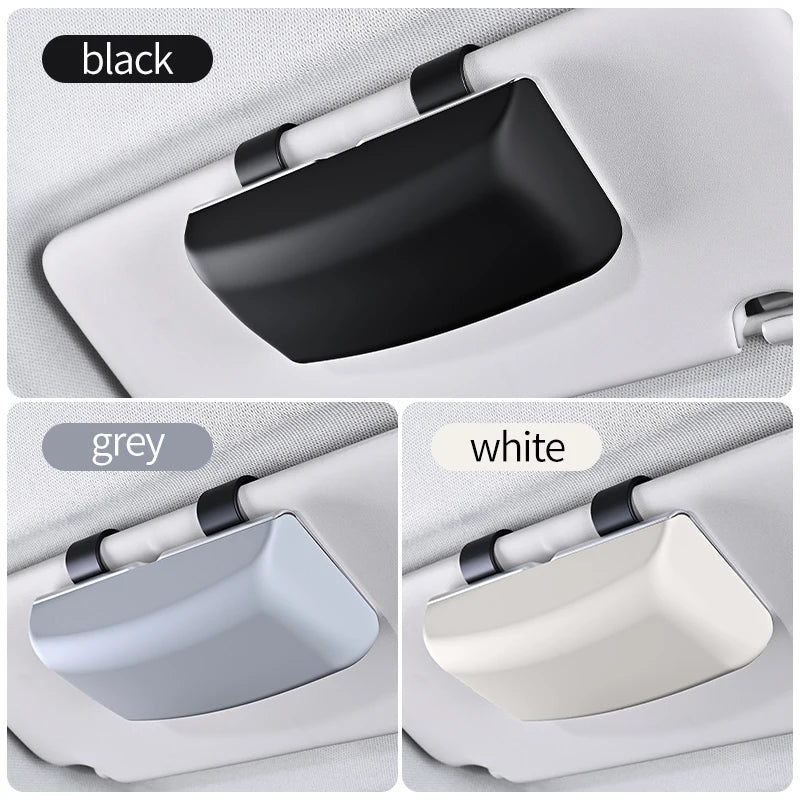 Magnetic Switch Car Glasses Box Portable Car Sun Visor Sunglasses Holder Car Eyeglass Case Portable Electroplated Glasses Box