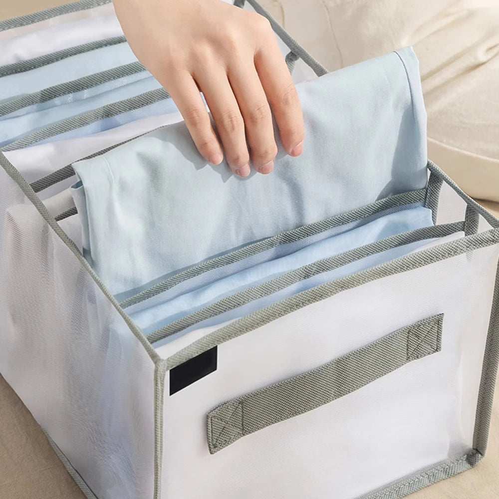 Pants T-Shirt Storage Box With Handle Closet Organizers and Storage for Clothing Jeans Closet Separator Box Home Storage Supplie