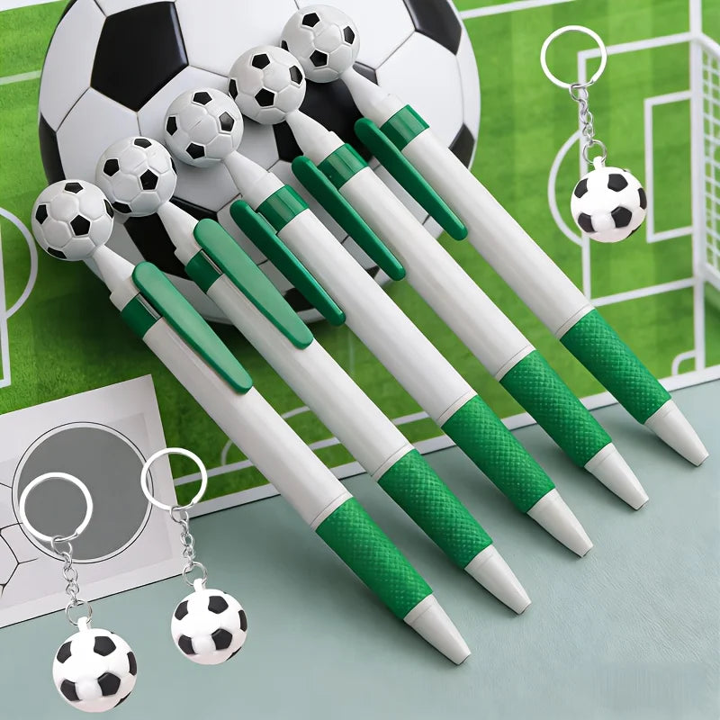 Soccer Theme Stationery Gift Pack of 10, Pocket Notebooks, Soccer Keychains, Soccer Pens, Gift Bags, Party Favors, School Gifts.