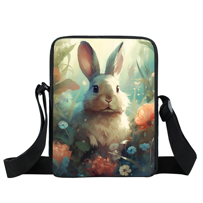 Kawaii Animals Panda Raccoon Fox Owl Print Crossbody Bag Women Men Shoulder Bags Teenager Handbag For Travel Messenger Bags Gift