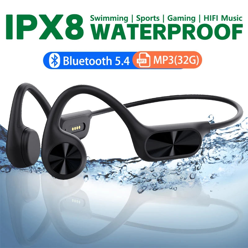 New-X7 Bone Conduction Wireless Headphone Bluetooth 5.4 Waterproof Swim Headset MP3 Player HIFI Music Sports Earphone