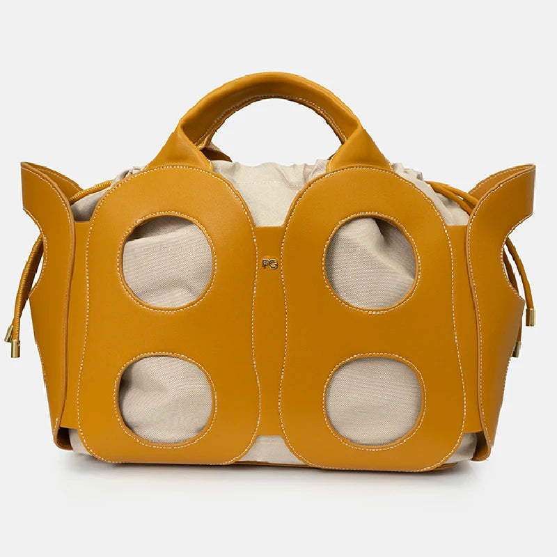 PG Shoulder Bag For Women Premium Pebbled Leather Tote Fashion Knot Detail Handbag Elegant Office Commute Daily Bag