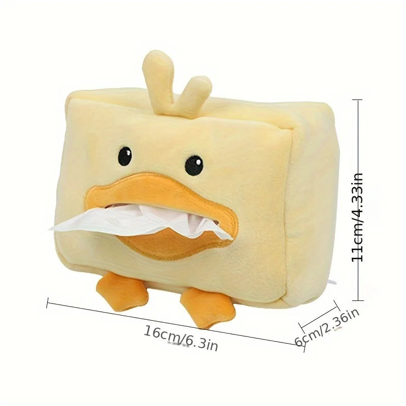 1pc Cute Cartoon Vehicle Tissue Box Plush Creative Multi-Function Car Tissue Box