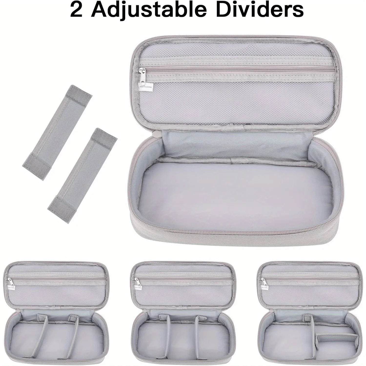 Portable Double Layer Digital Storage Bag Adjustable Dividers Travel Cable Organizer Case for Power Bank Hard Drive Charger