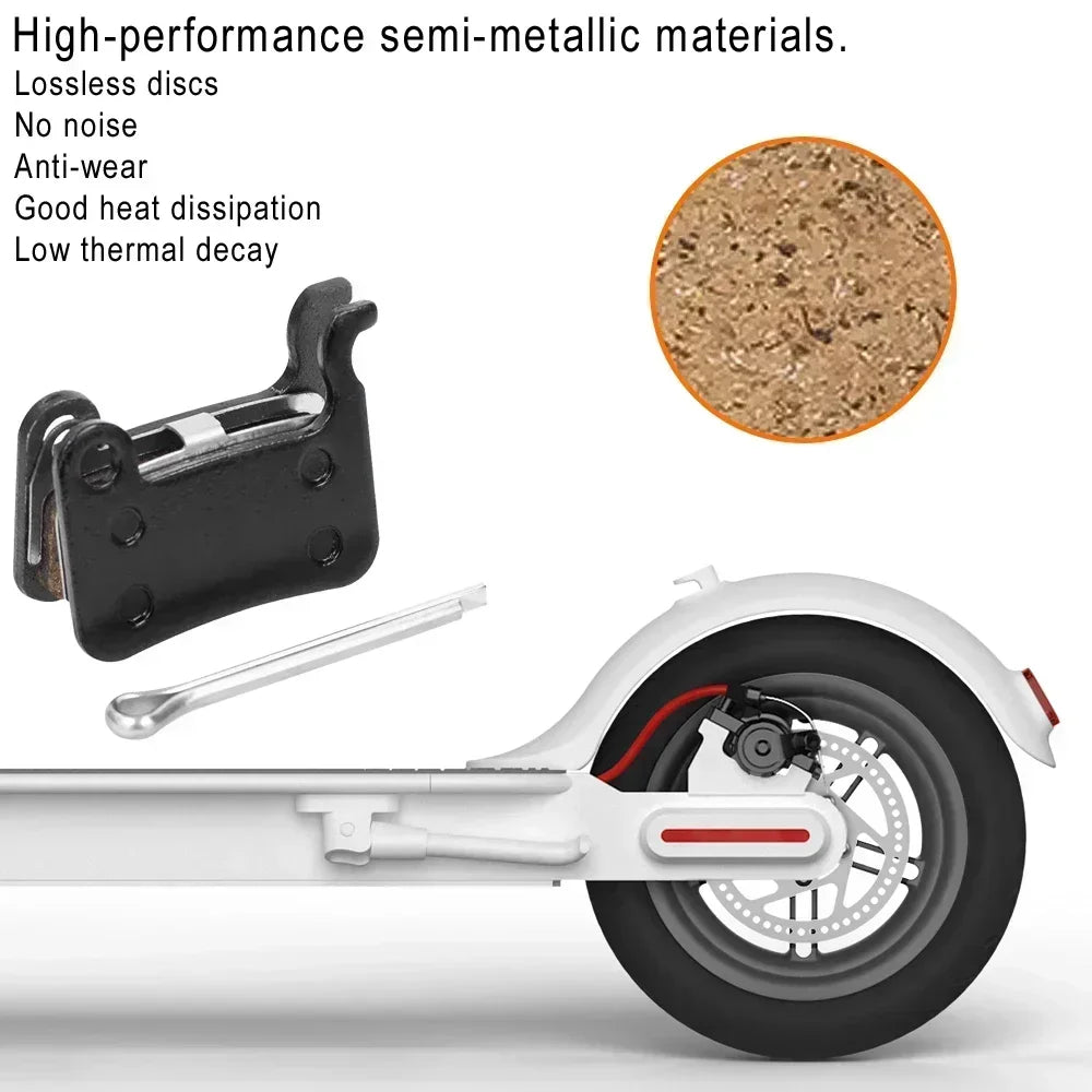 Front Rear Whell Brake Pad For Segway Ninebot ZT3 / ZT3 Pro Electric Scooter Disc Brake Semi Full Metal Pads Replacement Parts