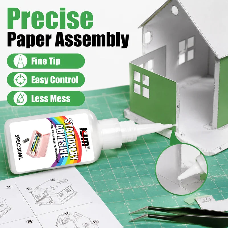 KJM 30ML Stationery Adhesive Glue, Non-Toxic Paper Glue for School Projects, Office Documents, DIY Crafts & Scrapbooking