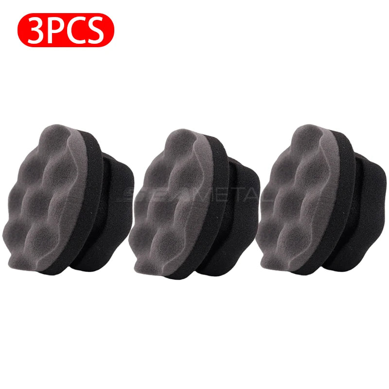 SEAMETAL 3pcs Car Wax Polishing Sponge Hexagonal Grip Applicator Hand Tire Wax Sponge High Density Foam Sponge Car Accessories