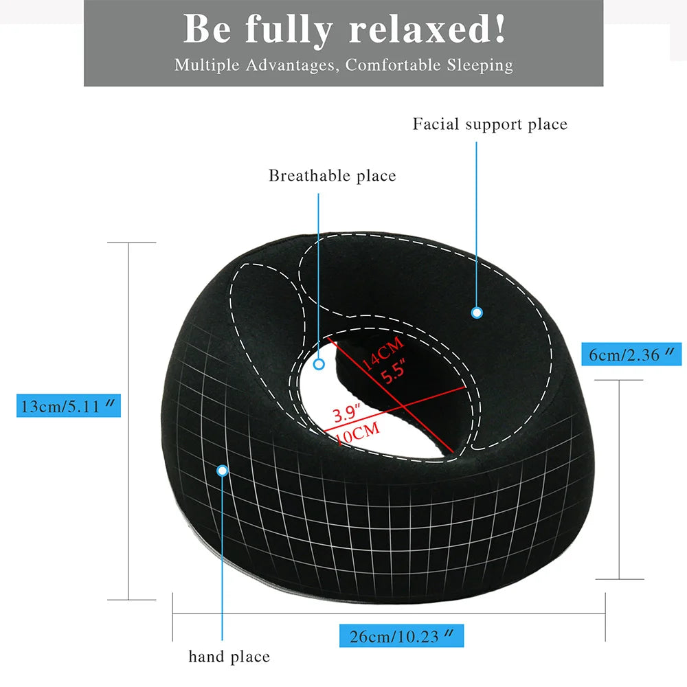 Face Down Pillow Desk Nap Prone Resting Comfort Memory Foam Ergonomic Massage Headrest For Beauty Salon