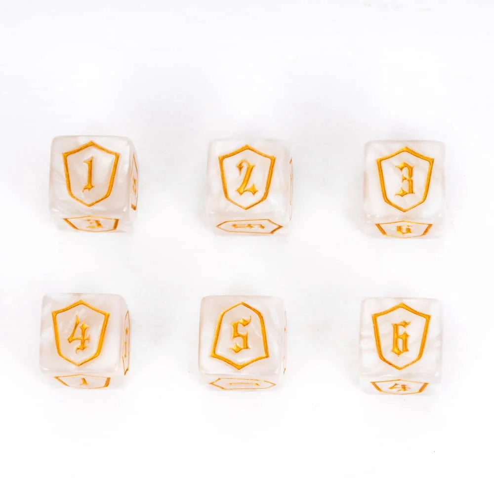 7Pcs Shield D6 Game Dices 6 Sides D6 Cubes New Design 16mm Standard Polyhedral Dice Set for Tabletop Role Playing Board Games