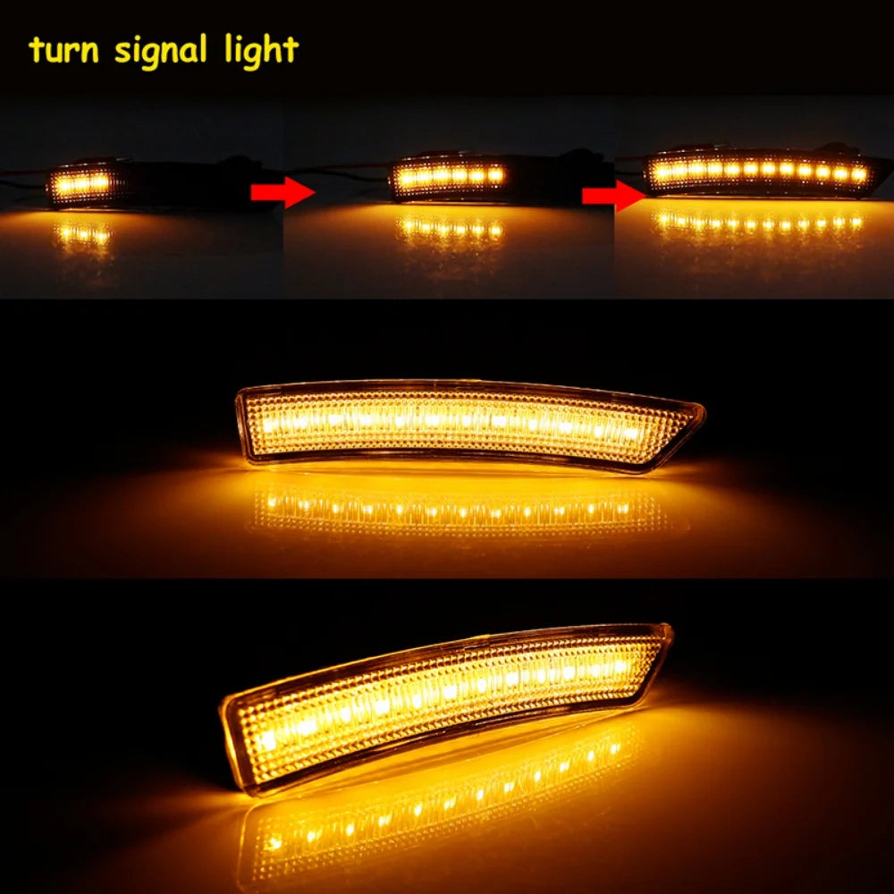Amber & White LED Front Side Marker Lights For Lincoln MKX 2016-2018 & Nautilus 2019-2022 Turn Signal Lights DRL Driving Lights