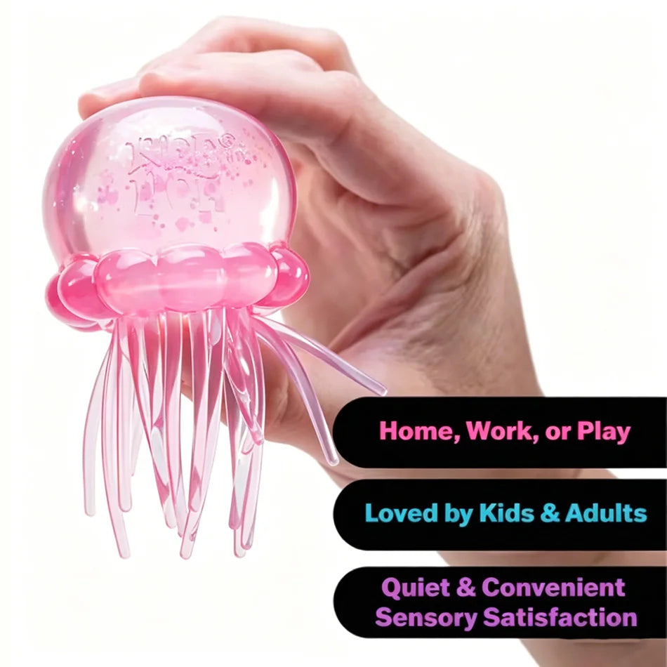 Safe & Odorless Jellyfish Squishy Toy, Soft Transparent Squeeze Fidget Toy, Stress Relief Sensory ToyS for Kids Adults Gifts