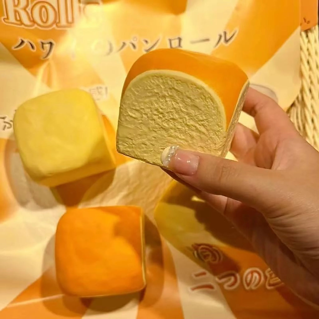 1/2Pcs Taba Squeeze Cheese Cube Bread Squishy Soft Slow Rise Stress Relief Fidget for Kids Party Favors Adults Office Gifts