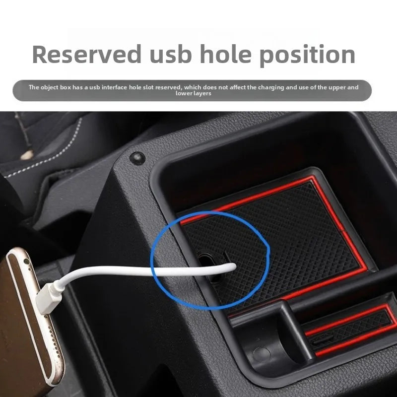 For Volkswagen VW T-Cross 2018~2025 Car Center Console Armrest Storage Box Multipurpose Pocket Sundries Tidying Tray Accessories