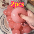 Handmade Peach Slushie Squishy Stress Ball Slow Rising Fidget Stress Ball Clear Jelly Sensory Ball Soft Stress Relief Toy