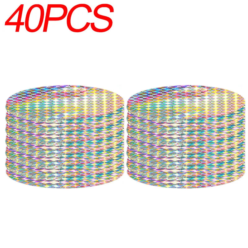100/20PC Self-adhesive Reflective Bird Repellent Patch Reflective Disc Anti Bird Flash Tape High Reflectors Scare Pigeons Device