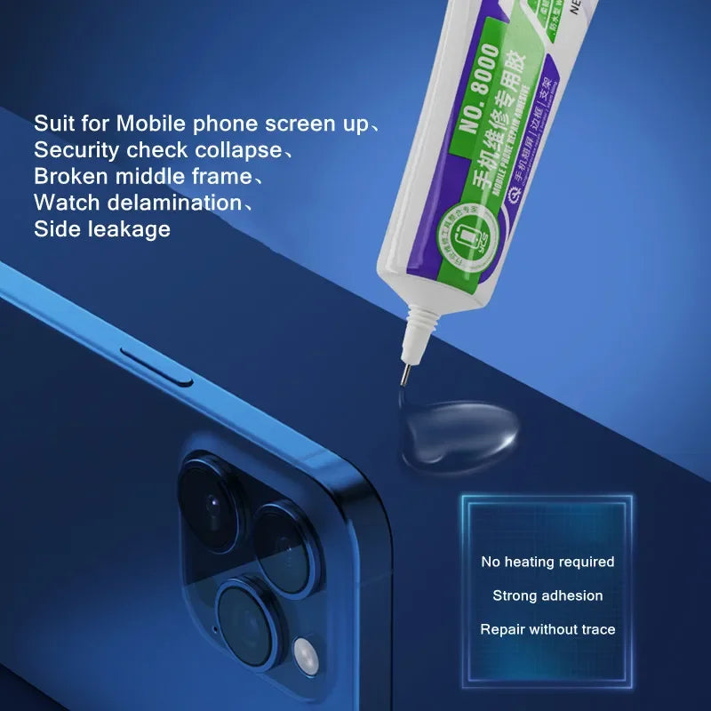 NO.7000 Black Soft Adhesive NO.7000 Computer Cell Phone Touch Screen Repair Frame Anti-vibration Universal Glue 50ML