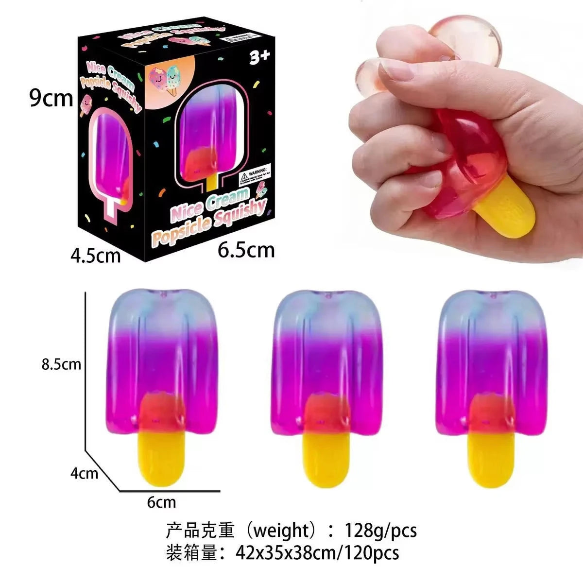 Needoh Ice Cream Squishy Toy Squeeze Toy Sensory Fidget Toy Portable Stress Relief Gadget for Office Home Daily Festival Gifts