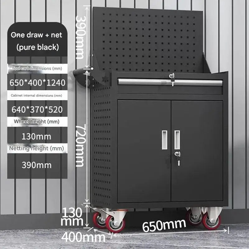 Heavy-Duty Automotive Repair Tool Cart Mobile Hardware Storage Trolley for Workshop Or Laboratory Use