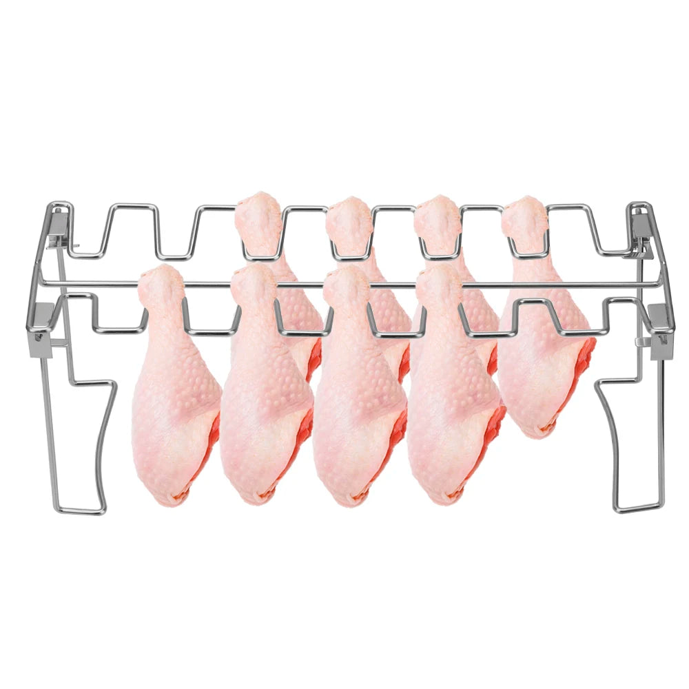 Barbecue Rib Stainless Steel Roast Rack Roast Chicken Leg Rack Non-Stick Grilling BBQ Chicken Wing Leg Rack