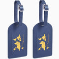 2pcs Leather Luggage Tag, Baggage Address Tags with Adjustable Strap Luggage Labels Privacy Protection Suitcase Tags