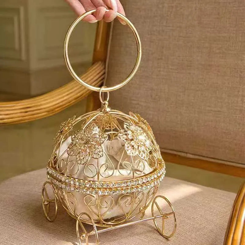 2026 New Latest Bird Shaped Caged Hollow Out Evening Purse Bag For Weddding Party