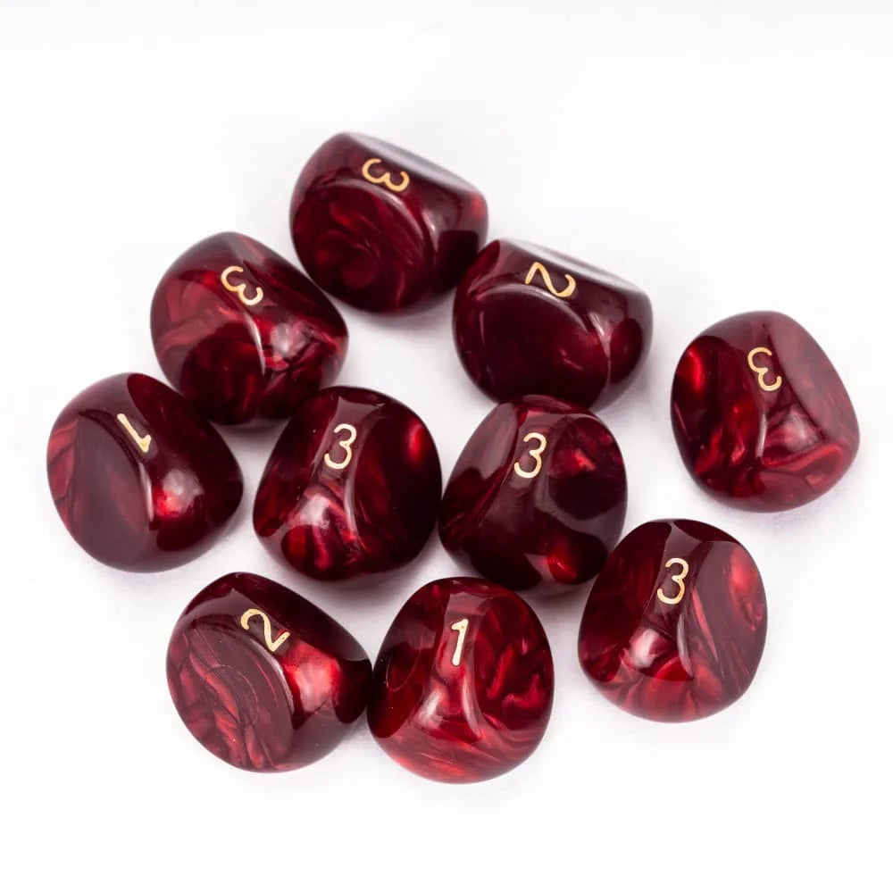 10Pcs D3 Pearl Texture Game Dice 3 Sides D3 Die New Design 16mm Unique Polyhedral Dice Set for Tabletop Role Playing Board Games