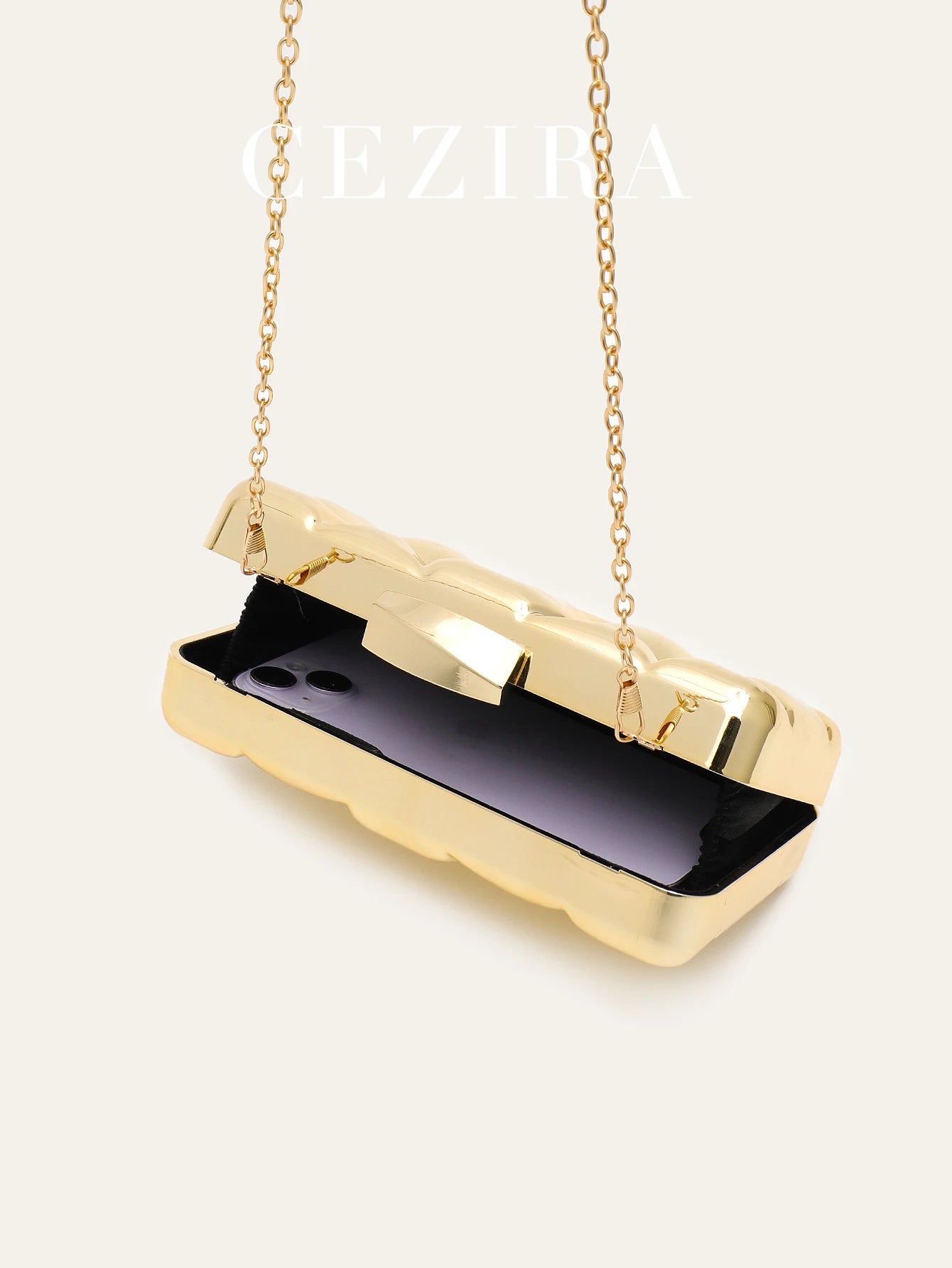 CR Brand Fashion Chic Design Clutch for Women Glamorous Luxury Evening Bag Hard-case Long Chain Purse for Dinner Party Banquet