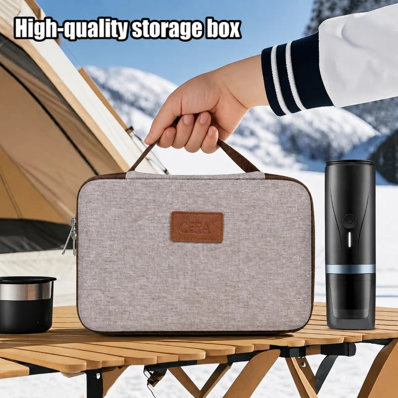 Portable Electric Coffee Maker Carrying Bag Waterproof Sturdy EVA Portable Coffee Maker Storage Case Hand Hold Belt