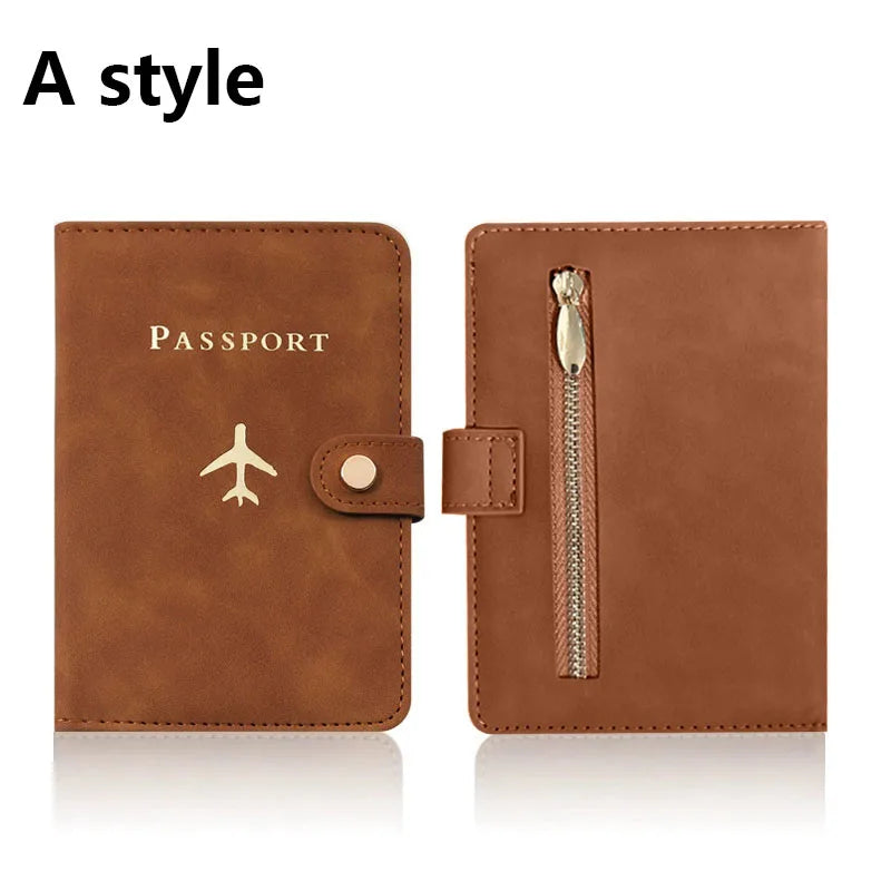Leather Passport Holder Covers Case for Travel Essentials Credit Card Wallet Passport Book for Women/Men Buckle Passport Cover