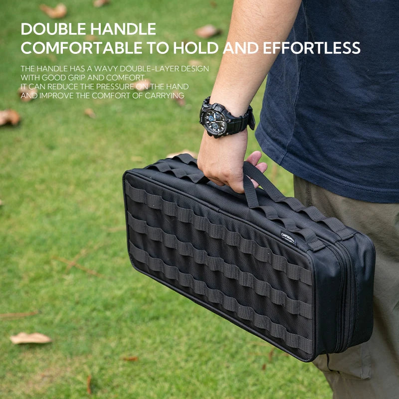 CAMPINGMOON Black Durable Waterproof Zipper Survival canvas Outdoor Portable Camping Storage Bag For Tent Pegs