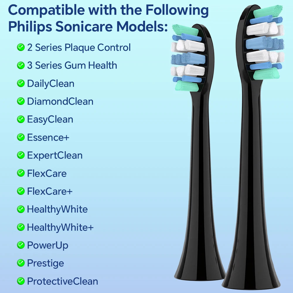 Clear Toothbrush Travel Box and 4pcs Replacement Brush Heads Compatible with Philips Sonicare Electric Toothbrush, for 4100 5900