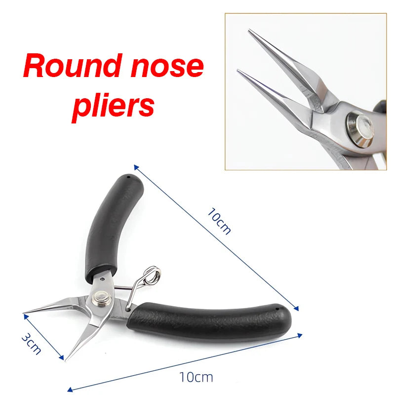 Stainless Steel Mini Needle Nose Pliers Curved Nose Pliers Jewelry Making Hand Tool Pliers for DIY Bracelet Jewelry Making Tools