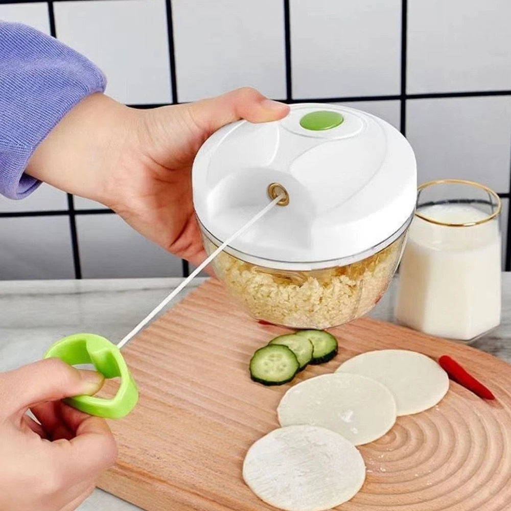 Hand Chopper Manual Rope Food Processor Silcer Shredder Salad Maker Garlic Onion Cutter Kitchen Tool Accessories ﻿