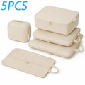 5pcs Compressible Space-Expanding Cube Clothing Luggage Storage Bag Set,Travel with Zipper, Suitable for Travel and Outdoor Use