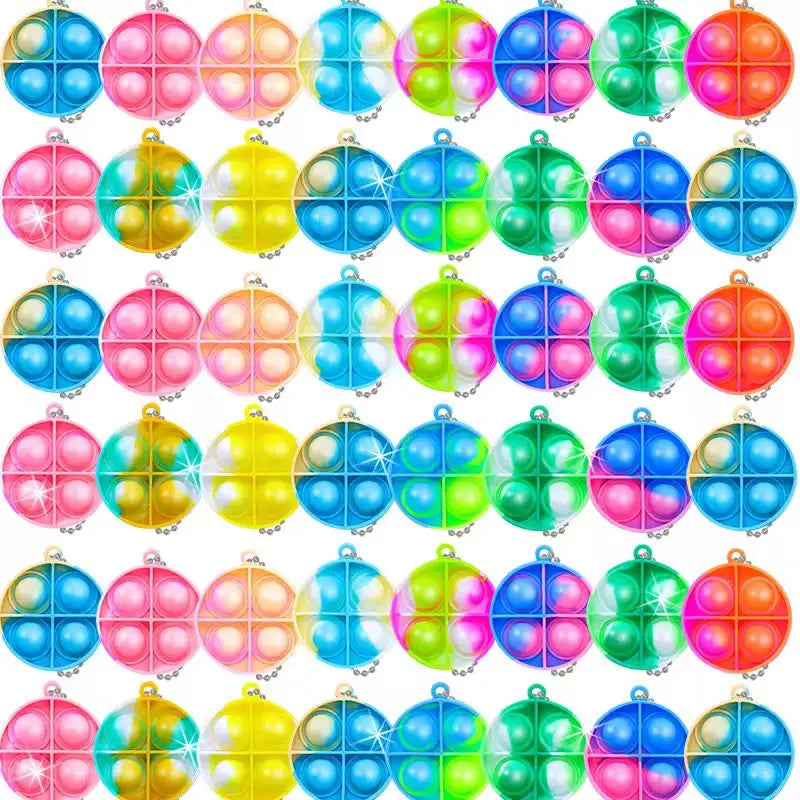 Mini Pop Keychain Fidget Toys Push Pop Bulk Keychain Party Favors For Kids Pop Bubble Toys Pack Boys Girls Adults