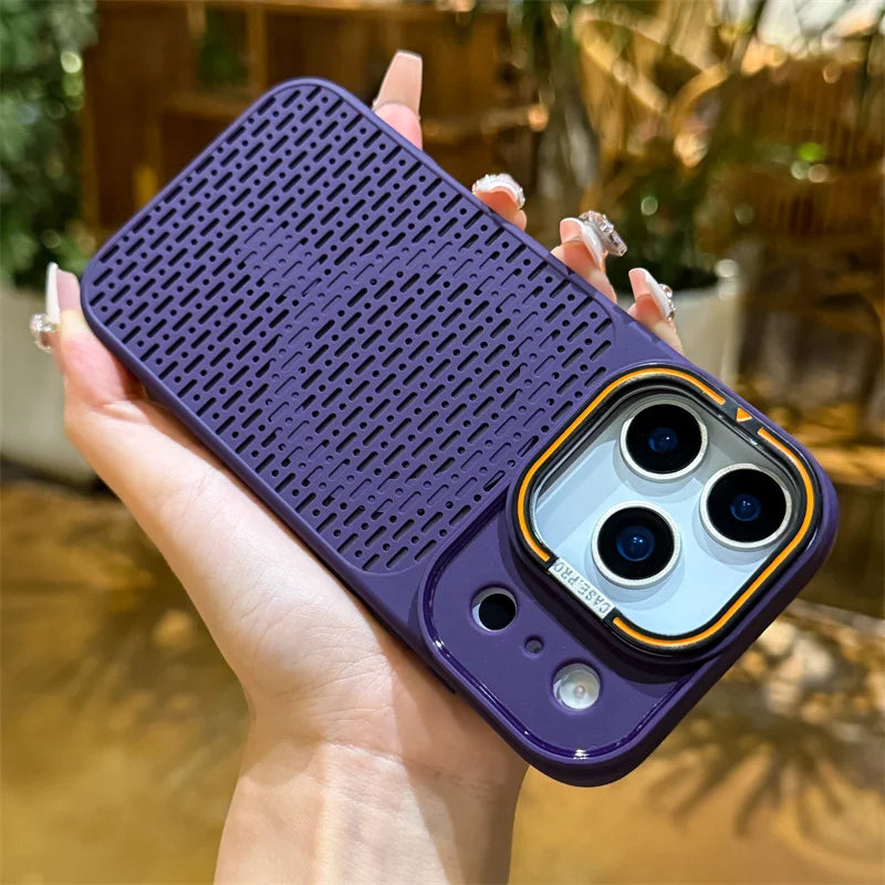 Cooling Mesh Camera Mount Case For iPhone 17 15 14 13 12 16 Pro Max Plus For Magsafe Charge Shockproof Heat Dissipation Cover