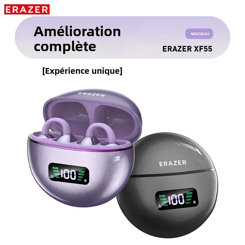 ERAZER XF55 Bluetooth V6.0 AI Earphones Noise Redution OWS Ear clip Headsets Wireless Headphones Translator Earbuds Longlife