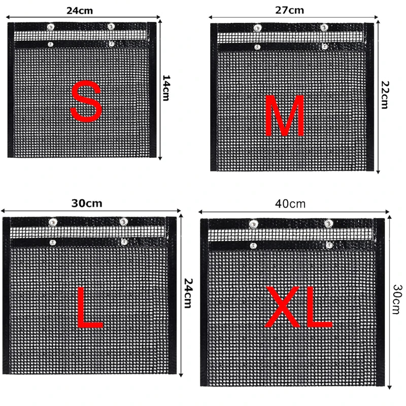 4PCS BBQ Grill Mesh Bag Reusable Mesh Nonstick Barbecue Oven Baking Grilling Bags Non-stick BBQ Accessories Picnic Camp Kitchen