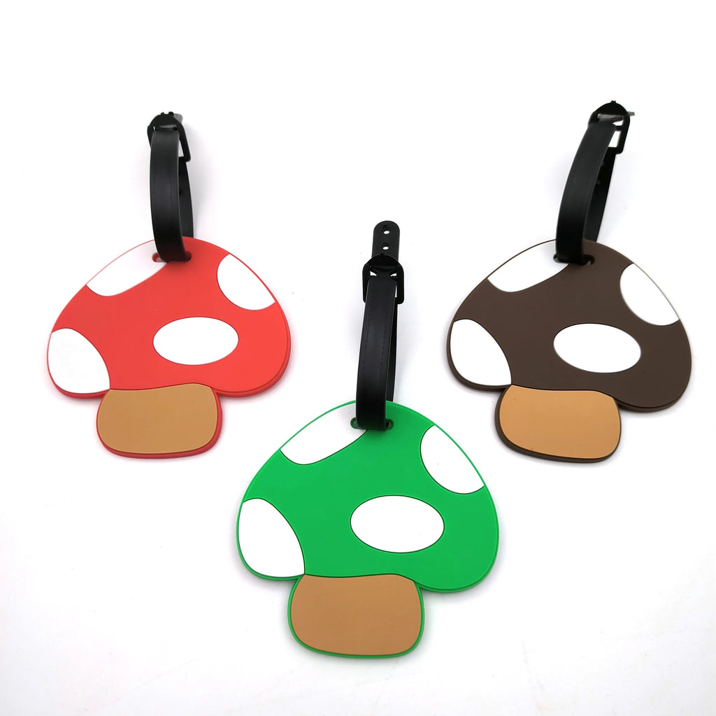 1pc/3pcs Cute Mushroom Luggage Tag Personal Item Luggage Anti Loss Signage Tag Couple Creative Book Bag Hanging Tag Unisex