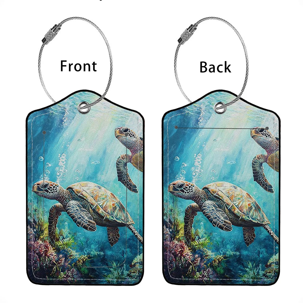 HOT SALE Cute animals Leather Business Luggage Tag Suitcase Address Label Luggage Boarding Case Label Name ID Address Clip