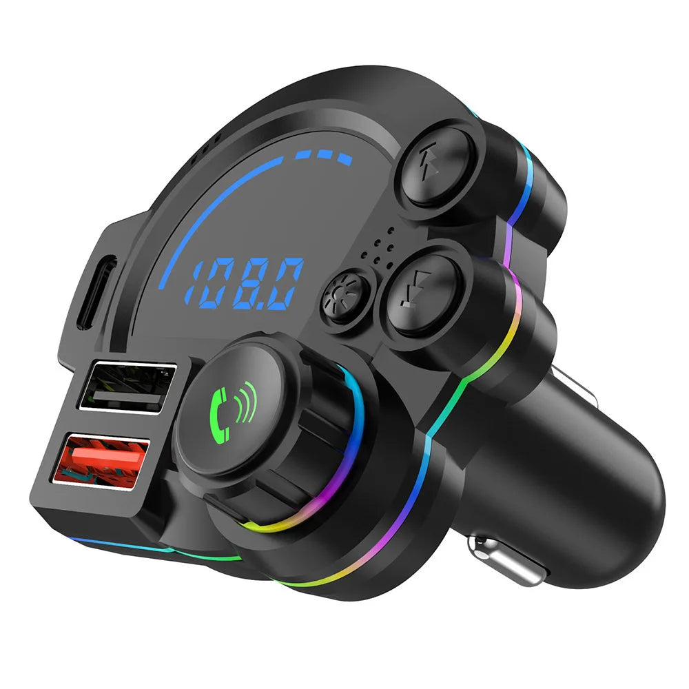 Car USB Chargers Car Bluetooth MP3 Music Hands-free Call P22 V5.3 FM Transmitter QC3.0 + PD20W Dual Fast Charging Interior Parts