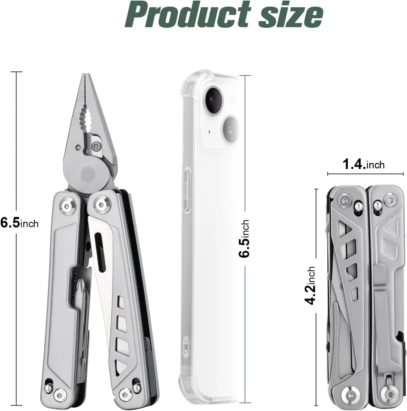 Multitool Stainless Steel Multi-Tool Pliers 22-in-1 with Safety Locking, Pocket Knife, Bottle Opener, EDC Equipment With Pocket Clip for Survival, Camping, Hunting and Hiking.
